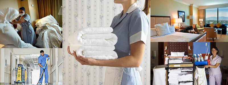Professional hotel cleaning services ensuring a clean and hygienic environment for guests.